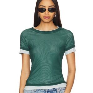 We The Free Forest Green Layered Short Sleeve Tee